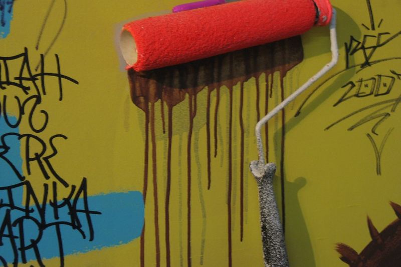 Paint roller close-up